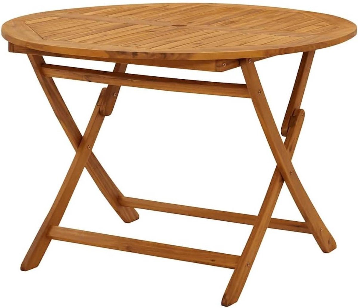 Inklapbare tuintafel - Balkontafel Houtentafel - Buiten Ontspannen - Massief acaciahout - 110 cm - Bruin