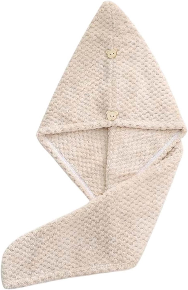 Haardroger Turban - Haarhanddoek Sneldrogend - Haar Drogen - Zeer Absorberend Koraalfleece - 24x62cm - Zwart