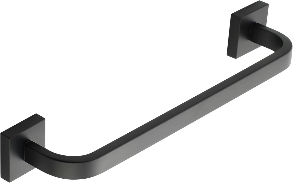 Handdoekhouder - Zwart - 40 cm - Roestvrijstalen Enkele Handdoekstang - Wandgemonteerd voor Badkamer en Keuken