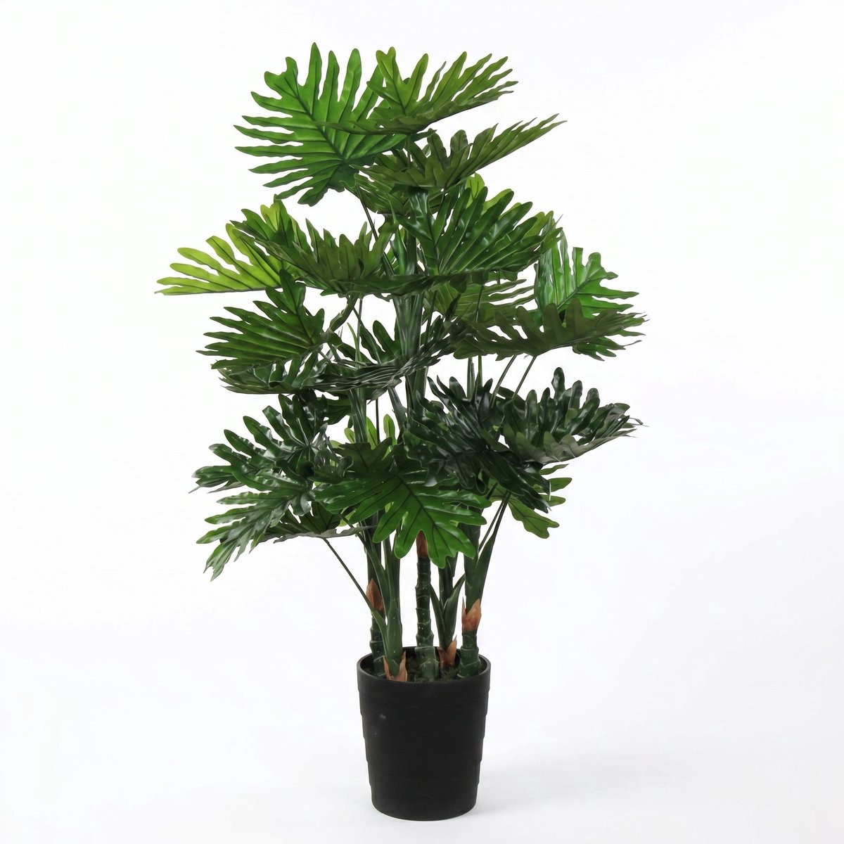 Cheqo® Kunstplant Philodendron - Kunstplant voor Binnen - Grote Kunstplant in Pot - Nepplant - Kunstboom - Kamerplant - Onderhoudsvrije Plant - Decoratie voor Woonkamer - Kantoor en Hal - Groene Plant met Grote Bladeren
