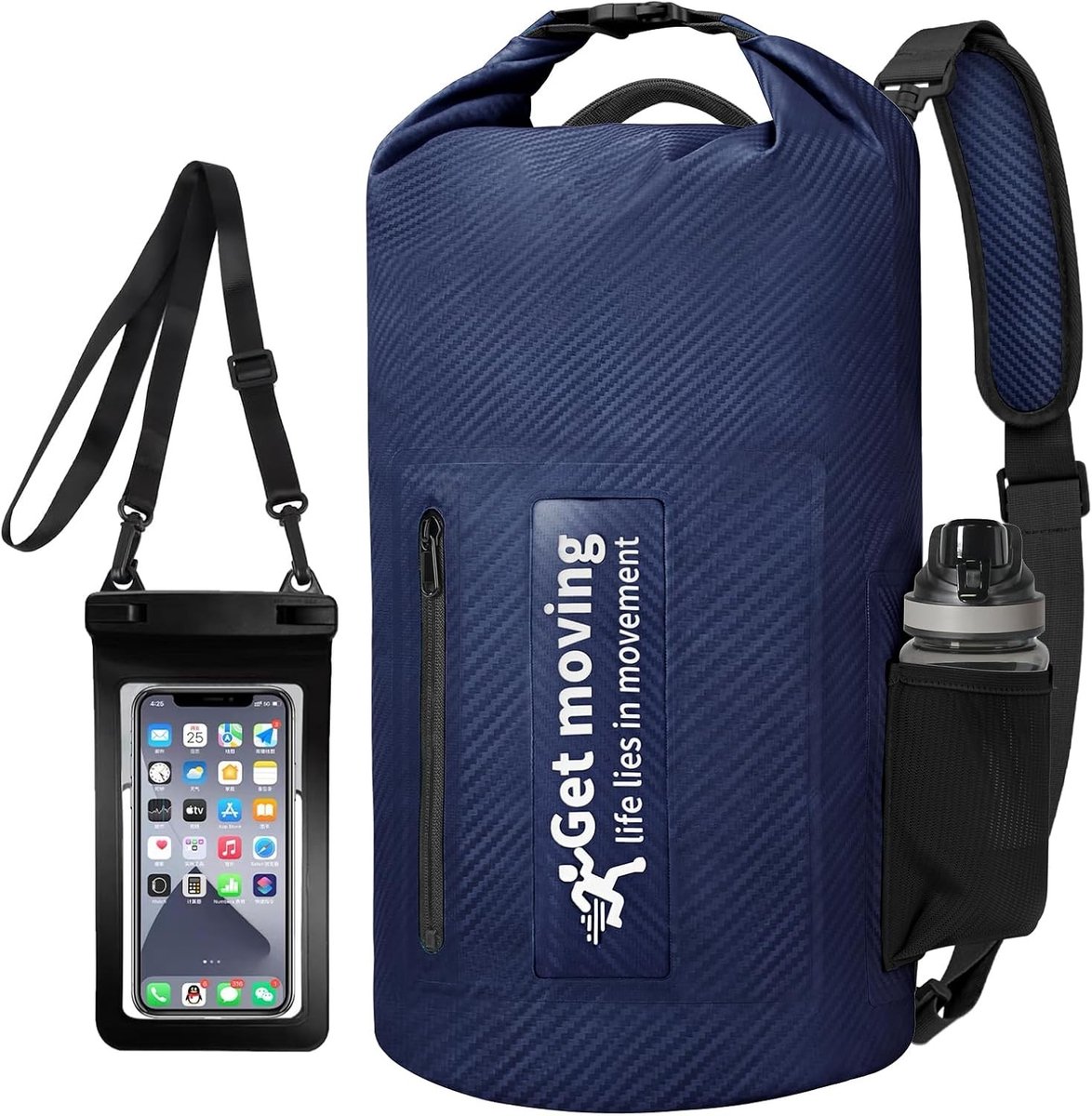 Waterdichte tas voor sup - Zwart - 10L - Ultralichte Rolltop Dry Bag van waterbestendig materiaal - Voor watersport en outdoor