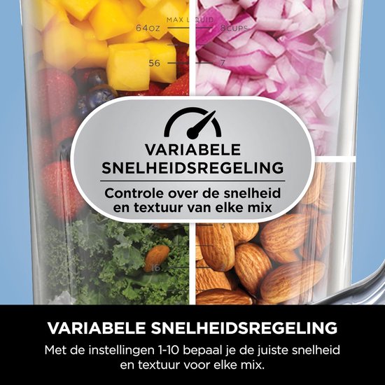 Blender 1200W krachtige mixer met 2L kan Smoothie Blender 1900ml capaciteit ijs crushen groente hakken vaatwasserbestendig van Blender — afbeelding 3