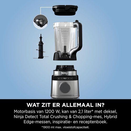 Blender 1200W krachtige mixer met 2L kan Smoothie Blender 1900ml capaciteit ijs crushen groente hakken vaatwasserbestendig van Blender — afbeelding 5