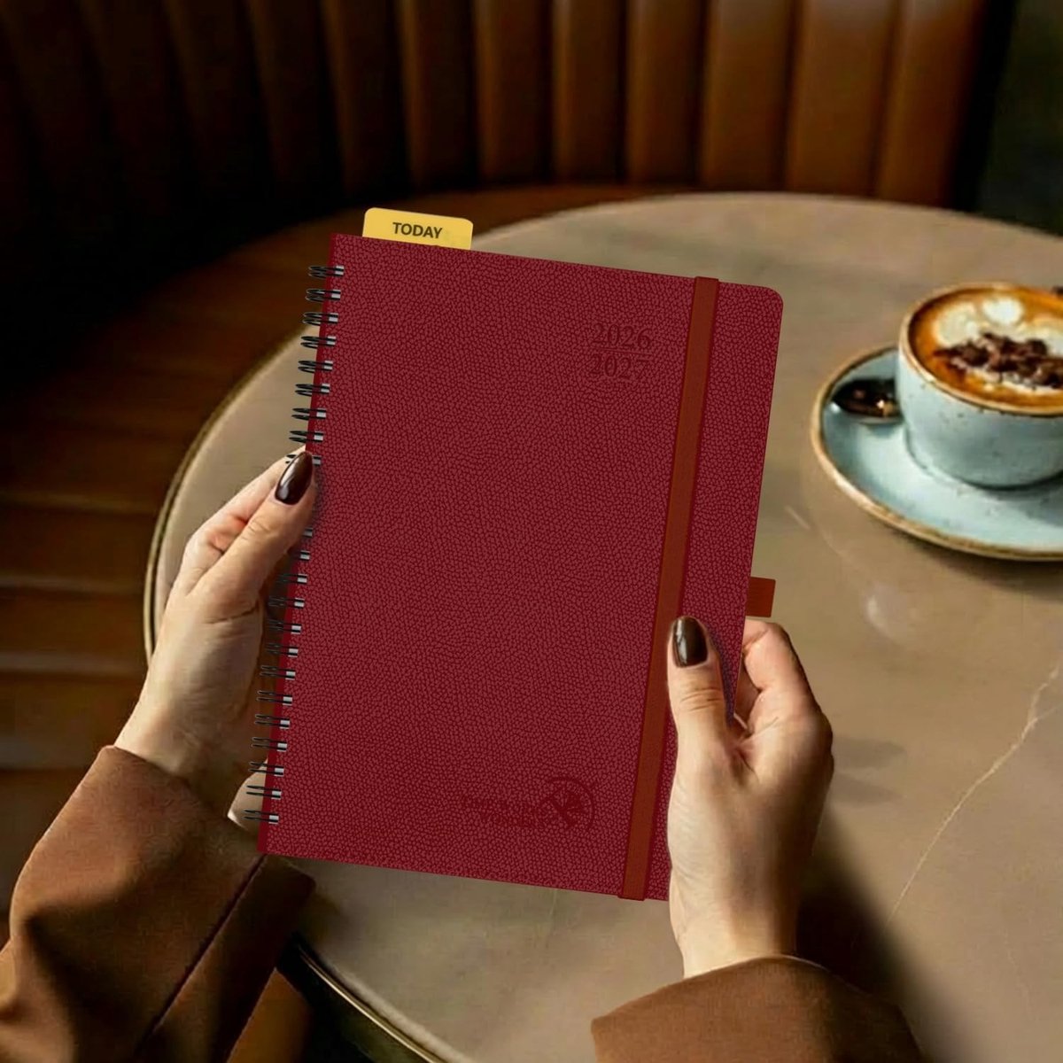 Lerarenagenda 2026-2027 - Legergroen - 22 x 16,5 cm - Softcover Ringboek Planner - 17 Maanden Weekplanner