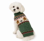 Warme Gebreide Kersttrui met Gingerbread & Kerstmotief Maat M