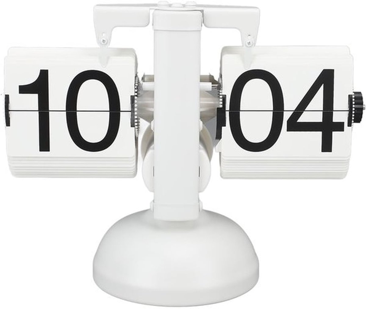 Flip Klok Retro Design - Mechanische Klok - Bureau Klok - Minimalistisch - Roestvrij Staal - Geschikt voor Woonkamer en Kantoor - Bladklok