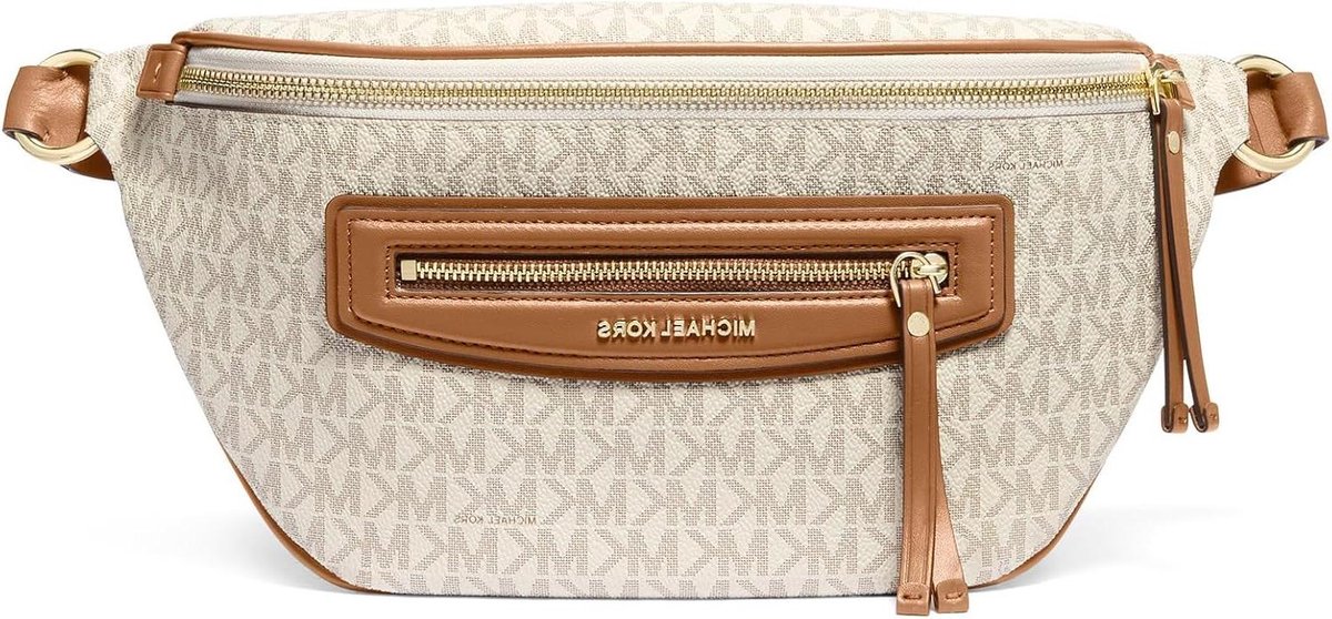 Heuptas - Gordeltas Tailleband - Reizen Organiseren - Coated Canvas - 30 x 17 x 7 cm - Vanilla Hazelnut