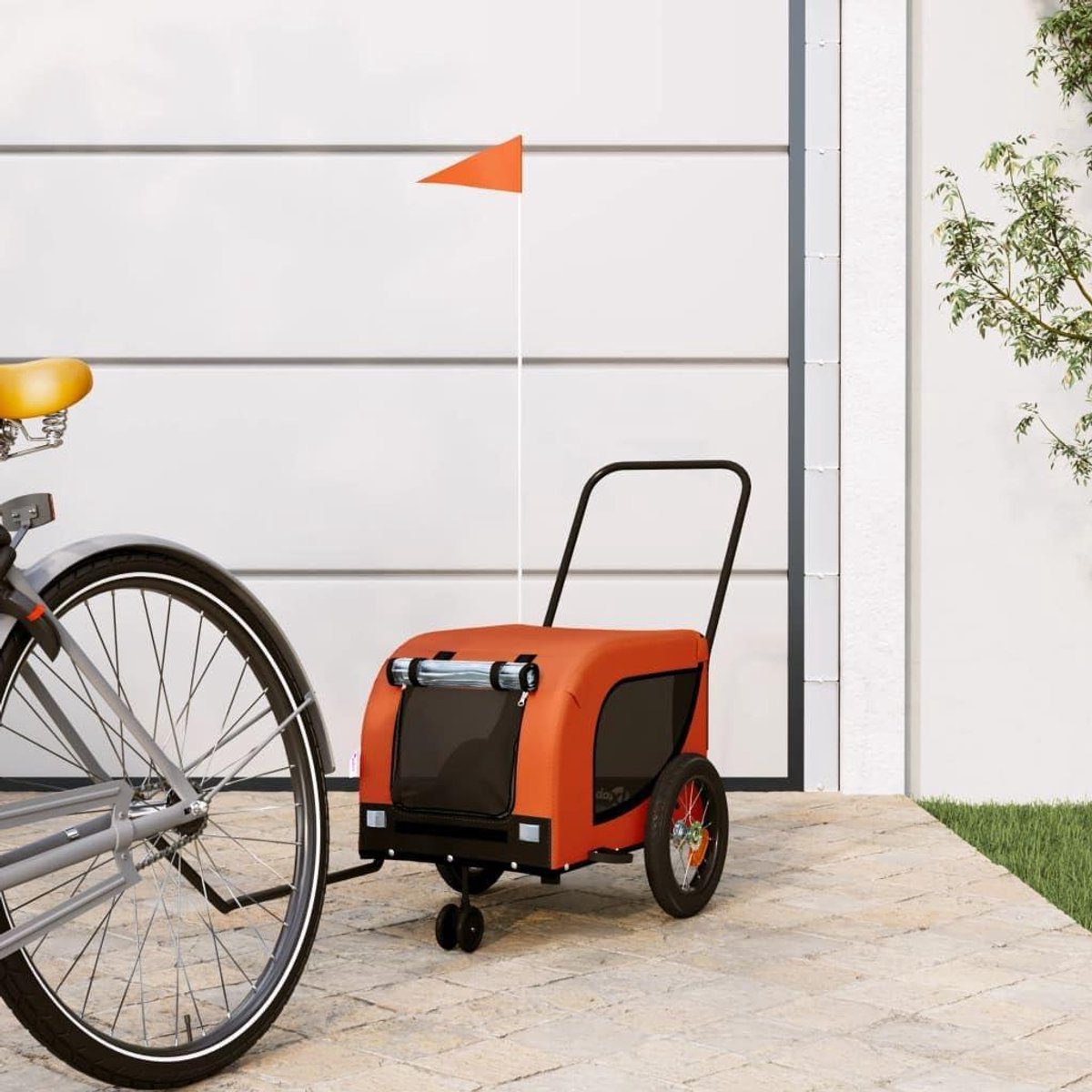 Fietskar voor Huisdieren - Hondenkar Transportkar - Comfortabel Vervoer - Stevig IJzeren Frame - Niet Gespecificeerd - Oranje