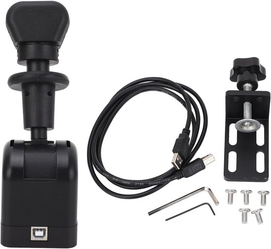 PC Handrem - Race Simulator - Truck Rijden - Authentieke Ervaring - Tot 55mm Clamp - Zwart van Merkloos — afbeelding 4