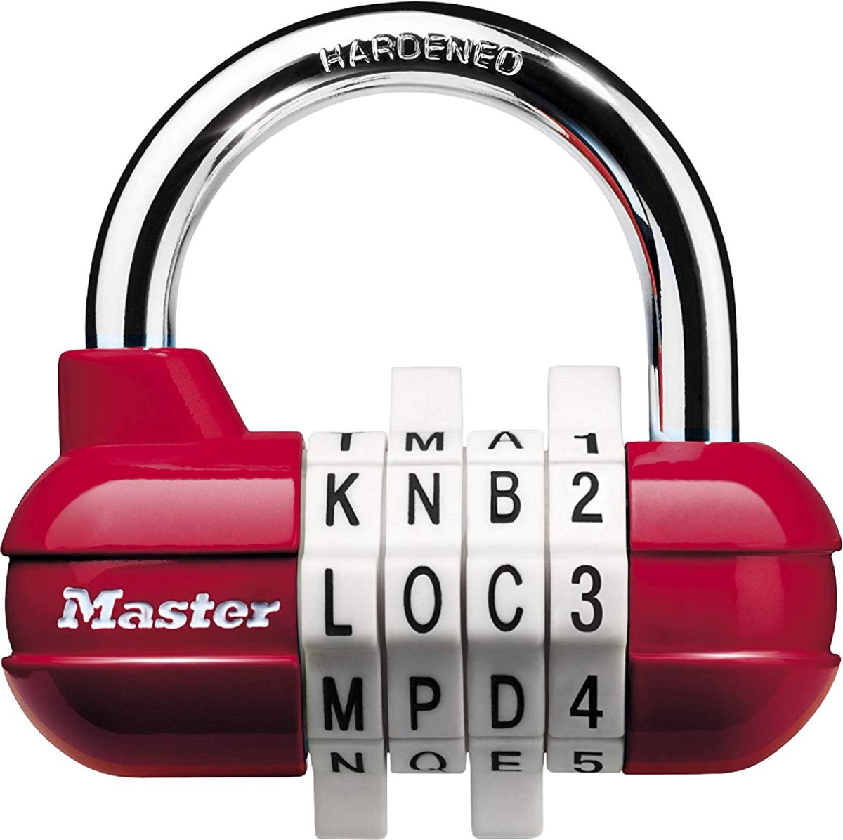 Hangslot Cijfer-Letter Combinatie 64 mm - MasterLock 1534EURD - Rood