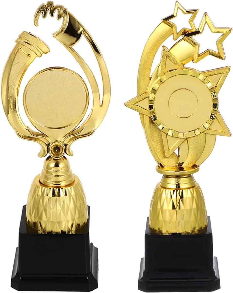 Trofee Beker - Wedstrijdprijs Feestprijs - Wedstrijden Belonen - Decoratieve Vorm - 25 x 9 x 7 cm - Goud