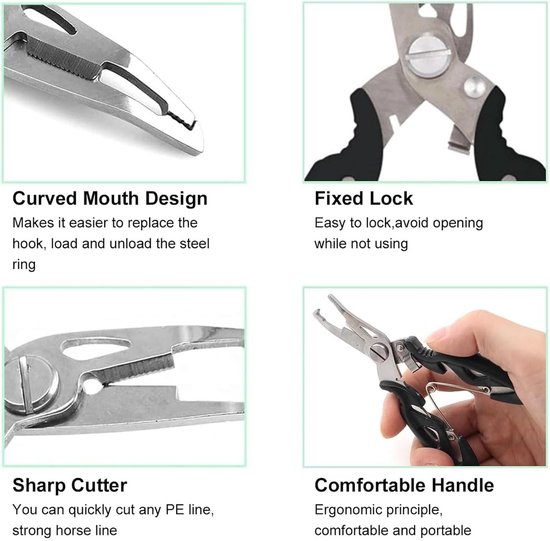 Vissersgereedschap - multifunctionele tang met snijfunctie en klembeveiliging - ideaal voor het vissen — afbeelding 5