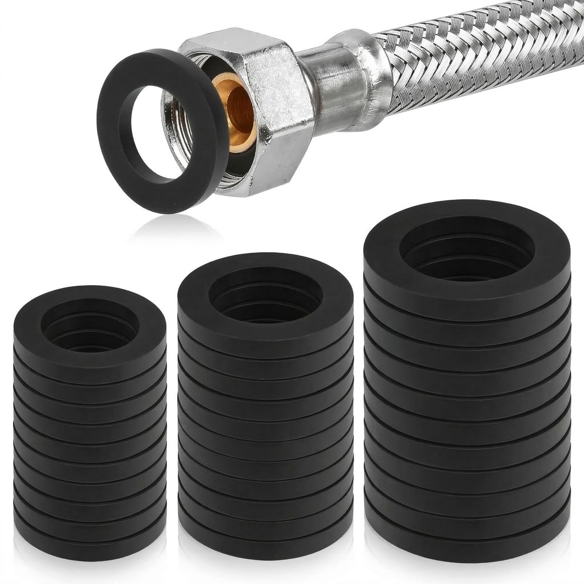 Dailygoods- O-ringen 30 stuks - Doucheafdichting - Rubber sluitringen - Afdichtingen 1/2"/3/4"/1" - Hittebestendig - Nauwkeurig vervaardigd