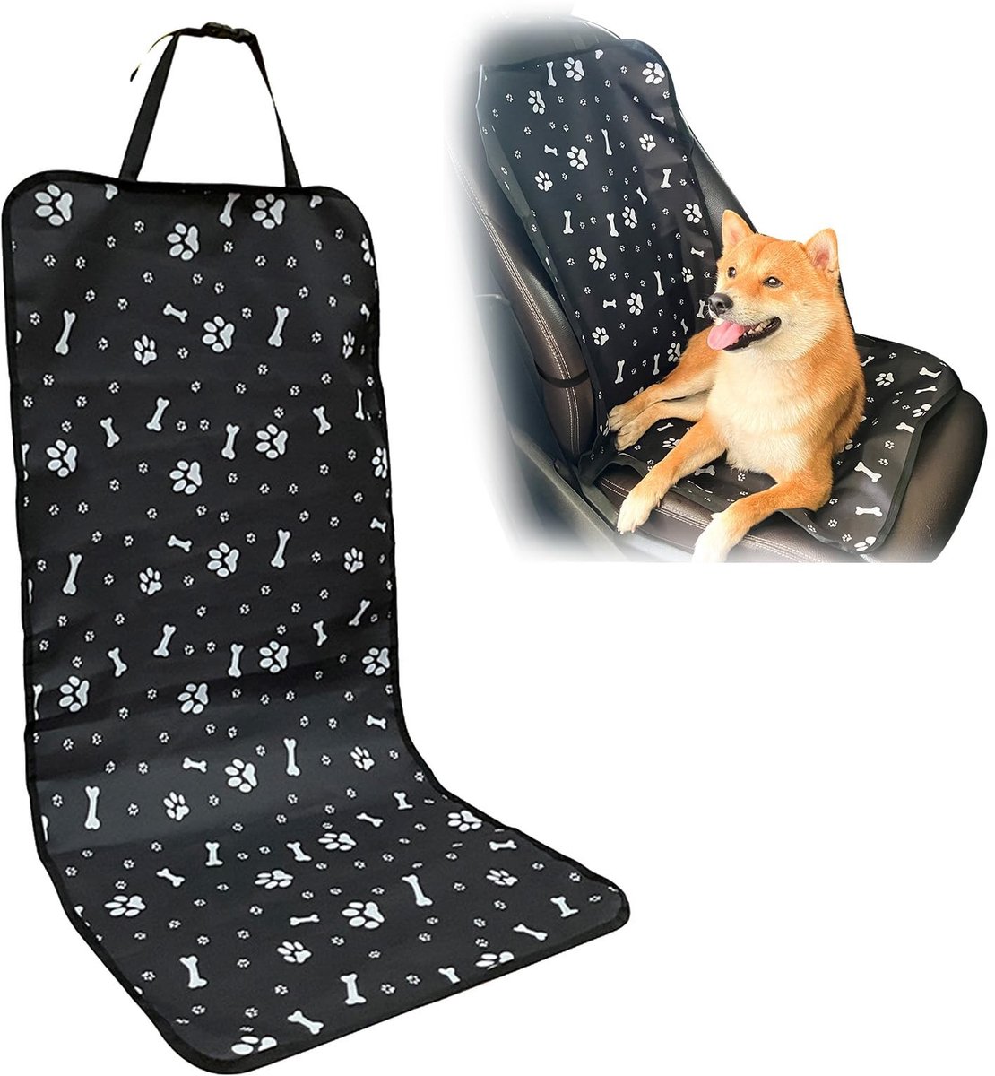Dailygoods - Autostoelhoes voor honden, slijtvast, Oxford-stof, voorstoelen, 106 x 49 cm, universeel voor SUV, vrachtwagen, gemakkelijk te reinigen, zwart