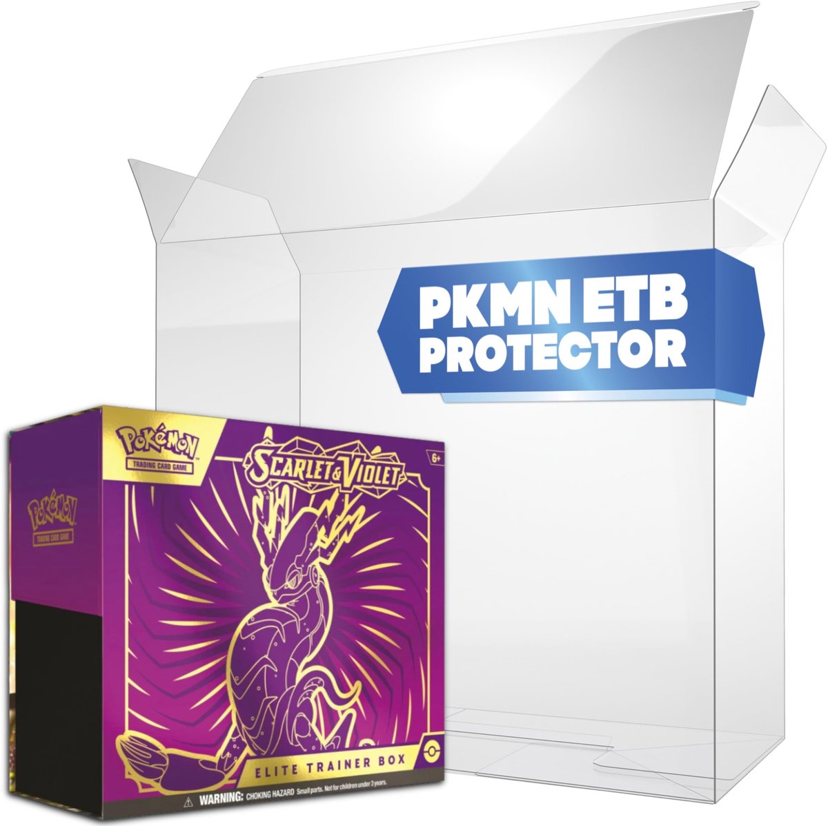 Dailygoods- Gold Protector Pack van 10 - ETB Hoes 0,5 mm Dikte - UV-Bescherming - Geschikt voor Pokémon/Sportkaarten - Eenvoudige Installatie - Hoge Dichtheid EVA-schuim - Kaarthouder