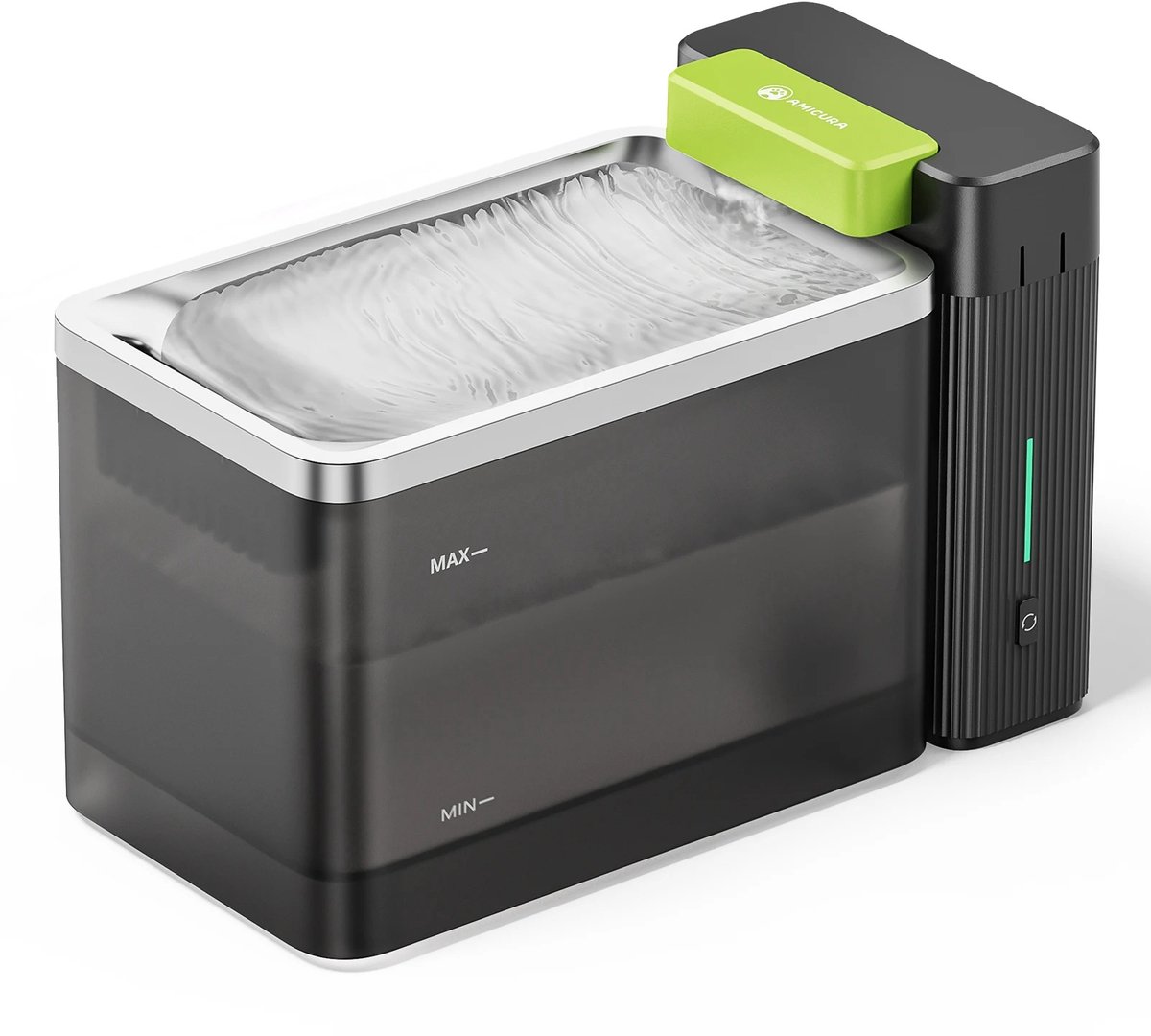Geargalaxy Drinkfontein - Kattenfontein - Waterfontein - Huisdierfontein - Automatische Drinkbak - Waterdispenser - 3,3L - RVS - Zwart