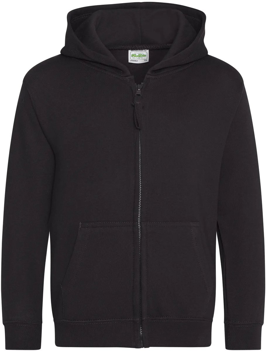 Kindercapuchon met volledige rits Just Hoods Gitzwart