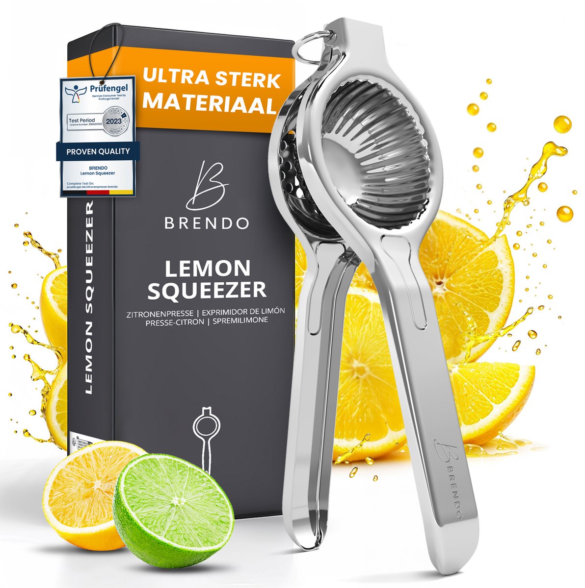 Brendo® - Citroenpers – universele maat – uitpersen tot de laatste druppel – citruspers – extreem robuust – voor meer fris en genot