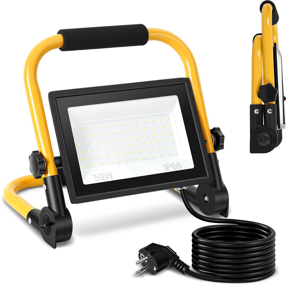 LED Bouwlamp Buiten 50W - 4000LM Schijnwerper - IP66 Waterdicht - Koud Wit 6500K - Professionele Werklamp
