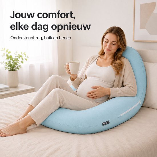 BOTC Zwangerschapskussen - Zijslaapkussen - Body Pillow - Kussen XL - Lightblauw van Merkloos — afbeelding 5