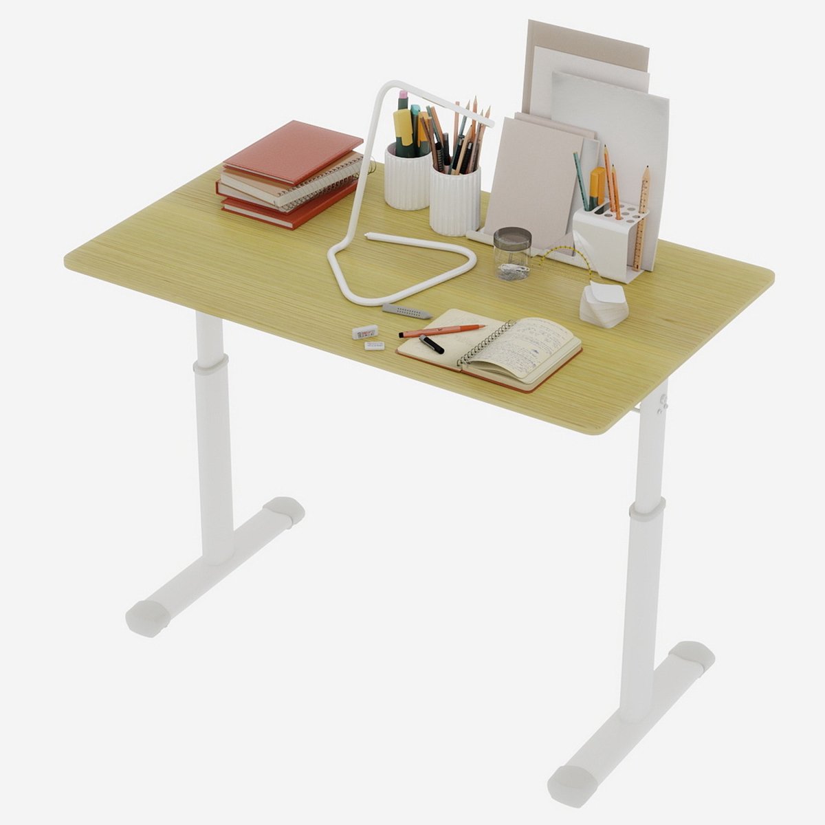 YYchan kinderbureau - houtkleur - 100 x 60 x 90 cm