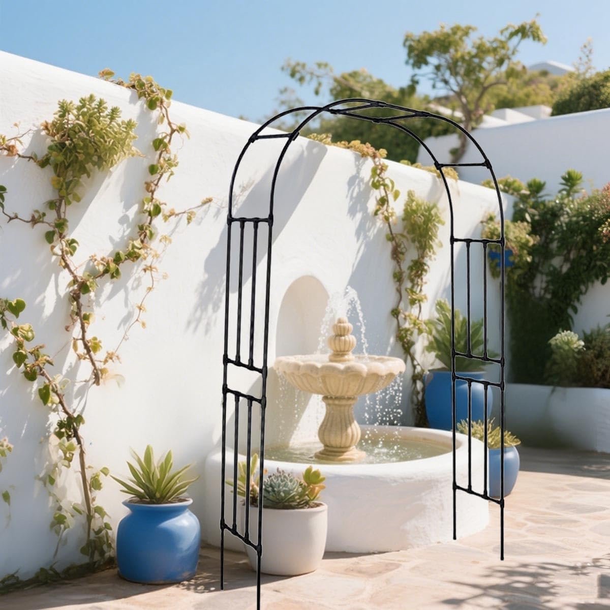 Triumpunpre Luxe Tuinboog – PE-beklede Stalen Buis, Roestbestendig Weerbestendig Tuinhekje voor Klimplanten Rozen 150cm x 50cm x 267cm (Small) / 225cm x 50cm x 267cm (Large)