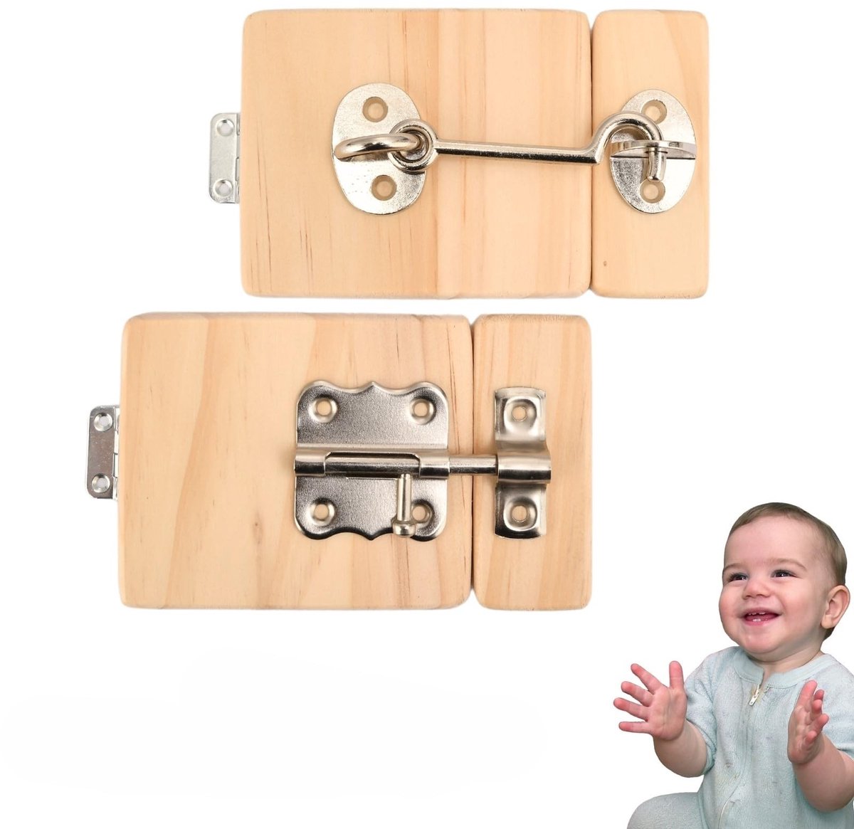 Dailygoods- Drukbord 2-delig - Houten Speelboerderij - DIY Materialen - Deur met Slot - Creatief Speelgoed - Educatief Spel - Speelbord