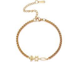 Joodse Davidster Kandelaar Armband voor Vrouwen Rvs Retro Israël Kandelaar Ster van David Armbanden Chanoeka Sieraden