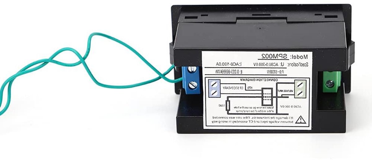 AC Stroommonitor - Digitale Voltmeter Energiemeter - Energieverbruik Meten - Hoge Meetnauwkeurigheid - 79x43x48mm - Zwart