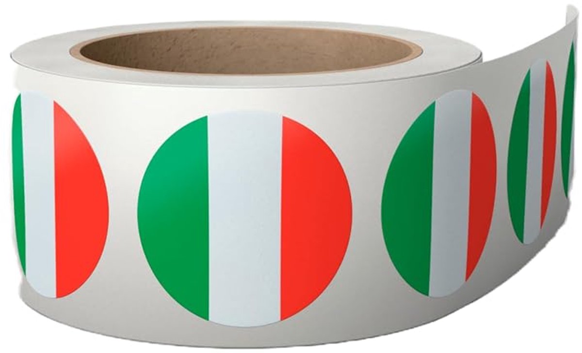 Sticker Italiaanse vlag 3,8 cm - labels op rol - 500 stuks - ideaal voor decoratie - ShopVlot