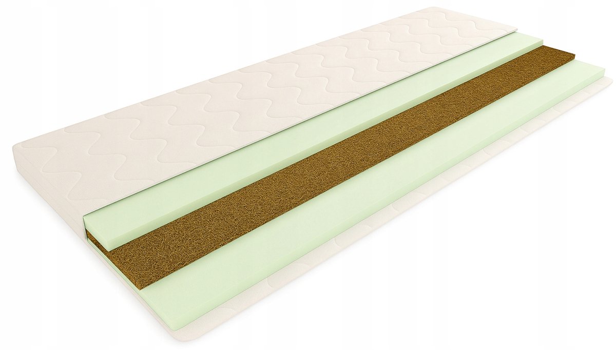 Merkloze Matras Topper 90x200 cm - 6 cm Dik, Schuim + Kokos