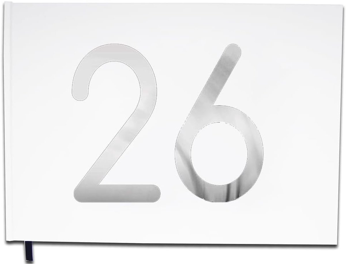 Gastenboek 26 jaar - premium kwaliteit - verchroomde letters - ideaal voor bruiloft of pensioen - ShopVlot