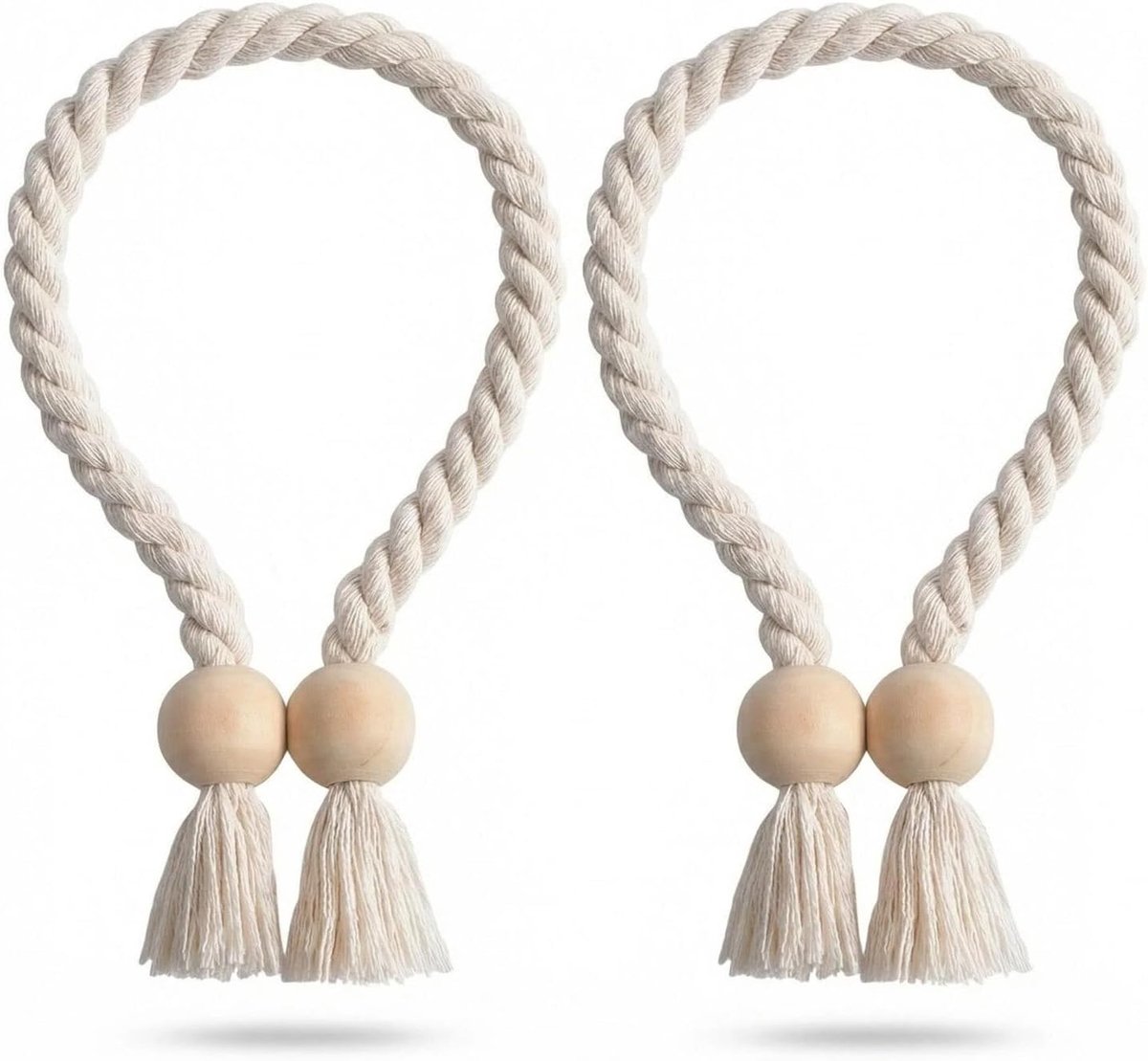 Magnetische gordijnhouders 2 stuks - crème - elegante stijl - voor nette raamdecoratie - ShopVlot