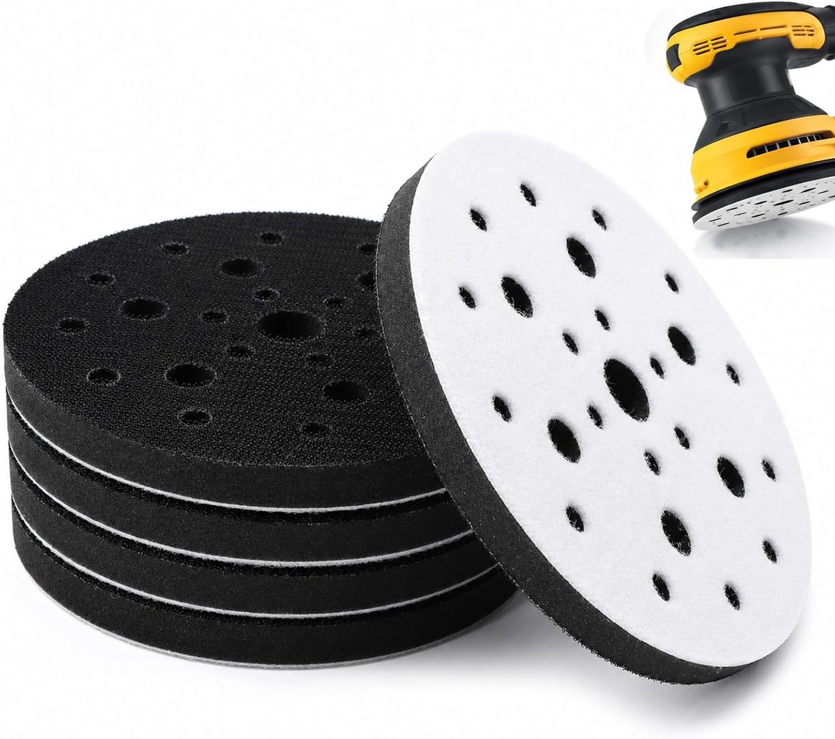 Softpad 150 mm - schuimrubberen tussenlaag - 70 gaten - perfecte schuurresultaten - ShopVlot