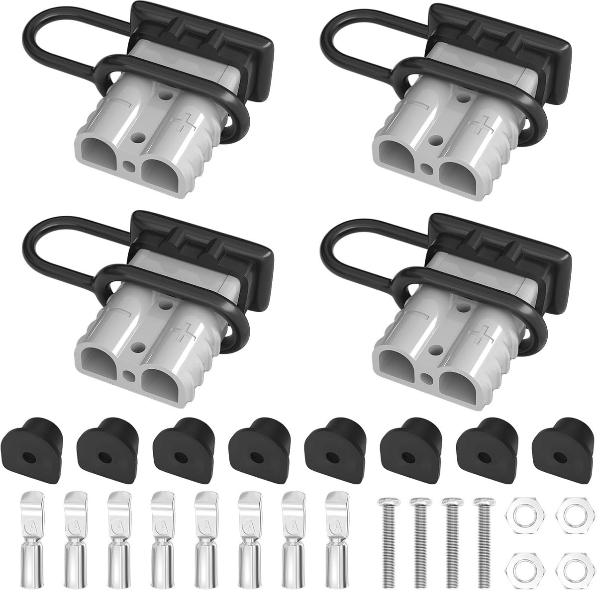 Accu-snelkoppelingen 50A - 2 stuks - voor 6-12 AWG kabels - ideaal voor auto en aanhanger - ShopVlot