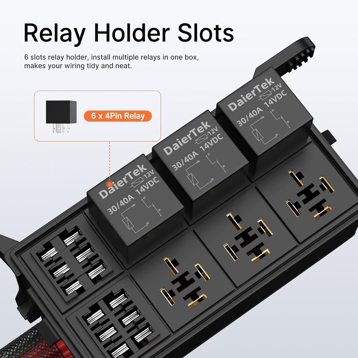Fuse relay box 12V - waterproof universeel - pre-geassembleerd met 6 relais - eenvoudig te installeren - ShopVlot