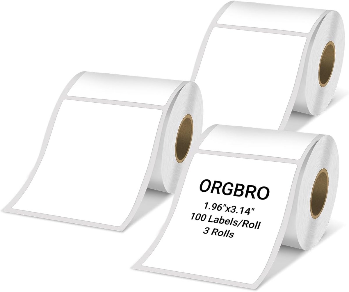 Thermische labels 80 x 50 mm - zelfklevend - 3 rollen van 100 labels - geschikt voor winkels - ShopVlot