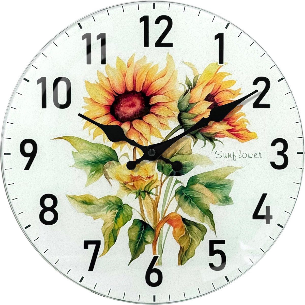 Wandklok 30 cm - glazen wandklok - geruisloos - ideaal voor woonkamer - ShopVlot