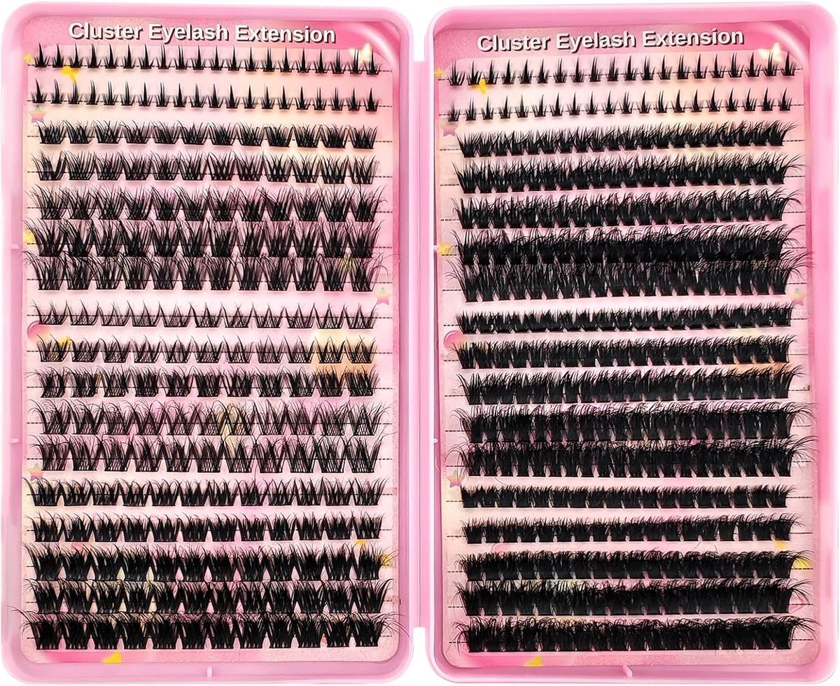 Wimperextensions fluffy cluster - 555 stuks - 6 stijlen gemengd volume - voor een volle oogopslag - ShopVlot