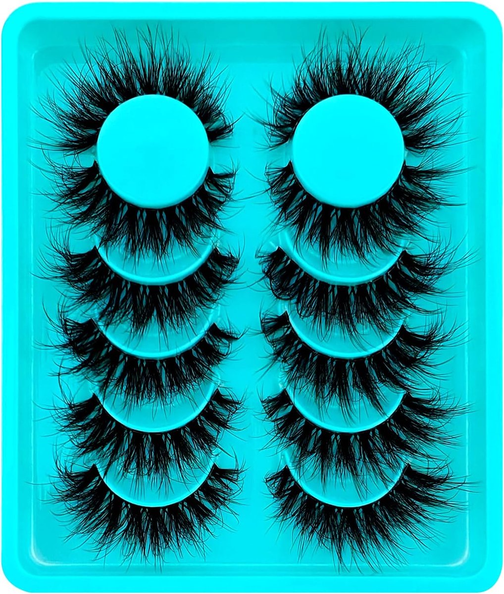 Valse Wimpers 6 Paar - Kat-Oog 15 mm - Fluffy D Curly Strip Wimpers - Natuurlijk Uiterlijk - ShopVlot