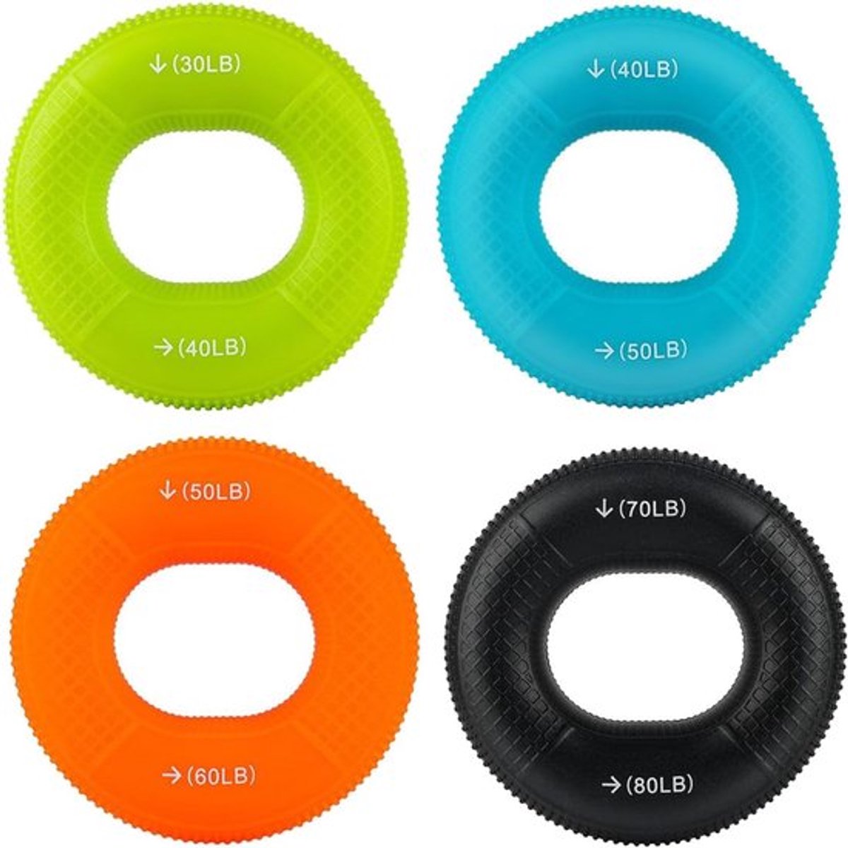 4-delige handgripperset, handspierentrainer, sportklim- en fitnessapparatuur.