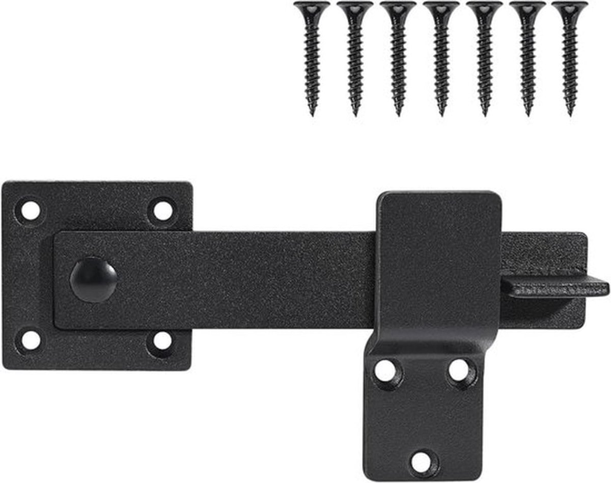 Flip hekgrendel met hangslotgaten - 5,5 inch zwaar uitgevoerd schuurdeurslot - Flip hekgrendel voor schuif- en draaideur - Buitenhek, schuur, garage en tuin, mat zwart