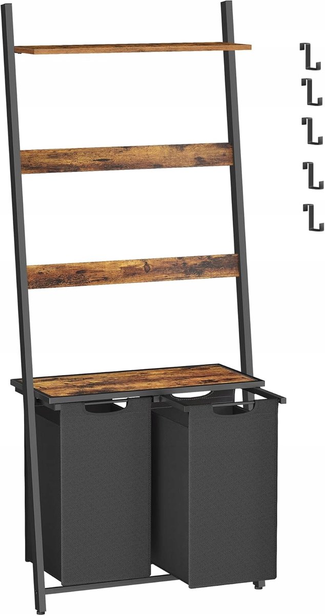 Merkloos Industriële Wasbox met Handdoekenrek en Planken