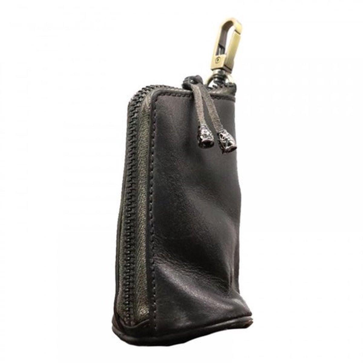 Leren Muntentas Medieval Organiser - Zwart, Compact, Vintage