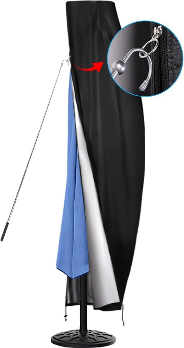Parasolhoes 420D Waterproof 3.4m - 4m - Stabiele Waterdichte Ritssluiting - Bescherming tegen Weerselementen - ShopVlot
