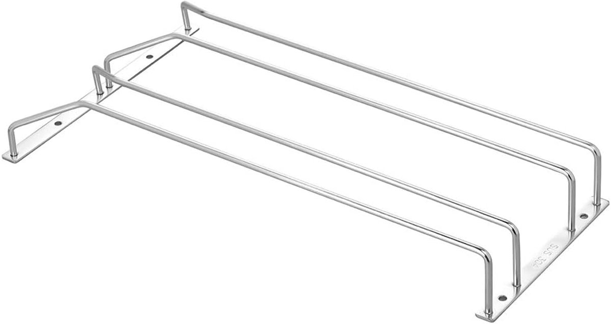 Wijnglasrek onder kast 15,8" - 2 rijen - roestvrij staal - vintage uitstraling voor thuis - ShopVlot