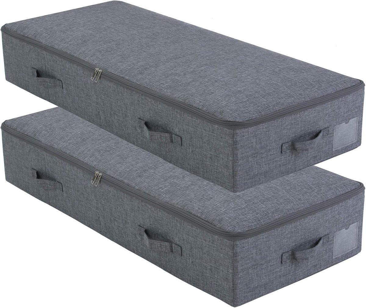 Opbergdozen set van 2 - groot formaat - rigid kunststof - ideaal voor dekbedden en dekens - ShopVlot