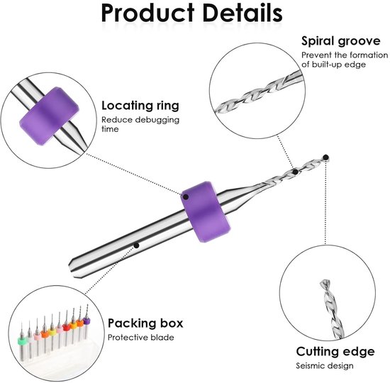 Micro boor set 20pcs - 0.1-1mm tungsten staal - veelzijdig gebruik - voor graveren en sieraden maken - ShopVlot — afbeelding 5