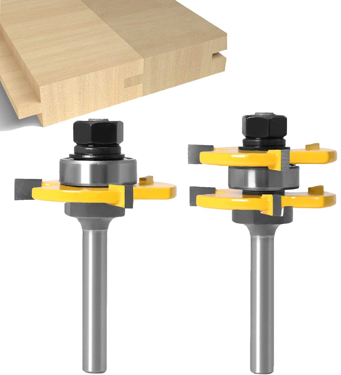 SnelShoppen - APLUS Tongue and Groove Cutter 8 mm - 3 Tanden T-vorm Houtbewerkingsgereedschap - Tungsten Staal - Duurzaam en Slijtvast