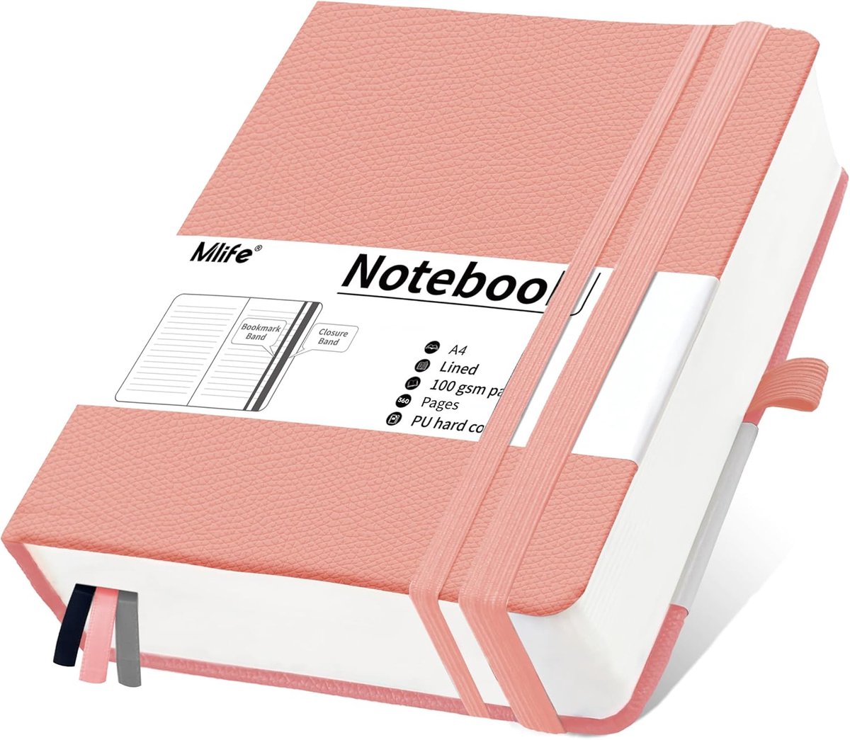 A4 notitieboek 360 pagina's - PU harde kaft - met binnenvak - ideaal voor dagelijks gebruik - ShopVlot